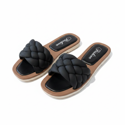 Woven Strap Slide Sandals