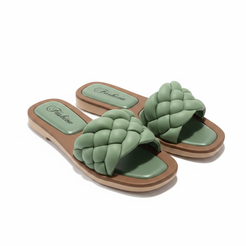 Woven Strap Slide Sandals