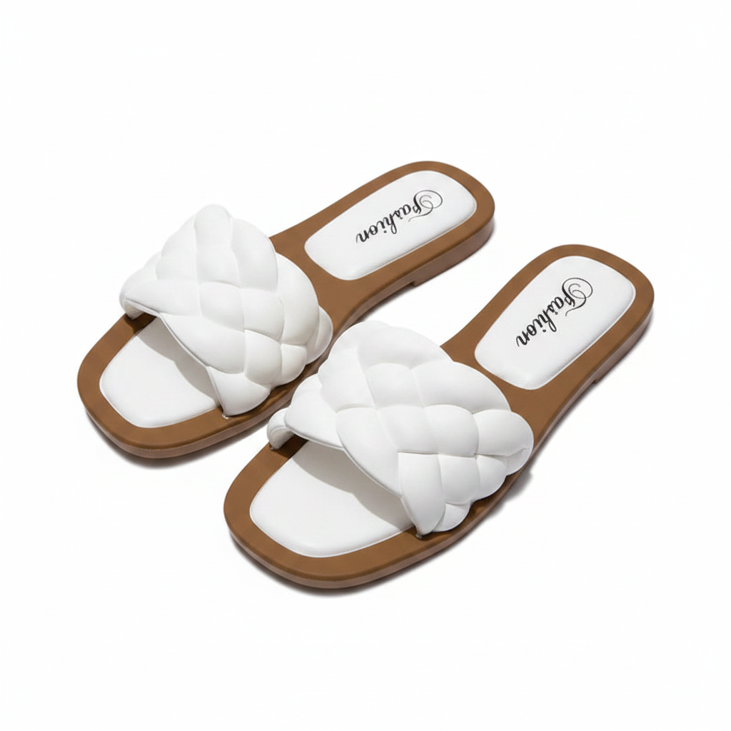 Woven Strap Slide Sandals