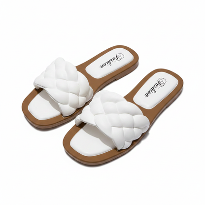 Woven Strap Slide Sandals